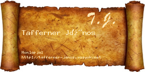 Tafferner János névjegykártya